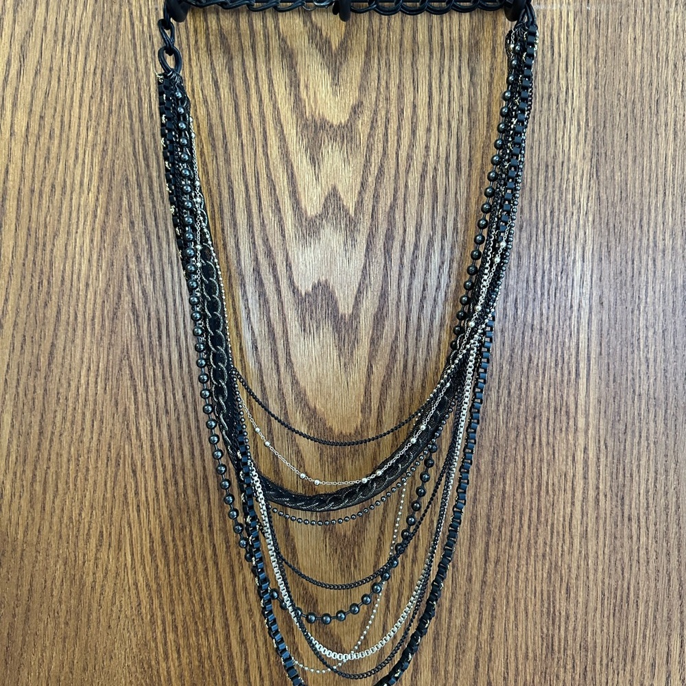 Elegant Black Multi-Strand Necklace